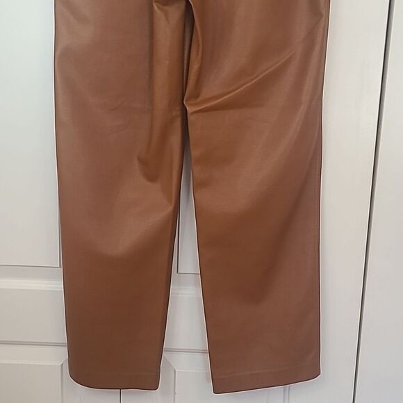 Wilfred Free Lucy Vegan Leather Utility Pants Chestnut Brown Size 10 - Picture 8 of 14